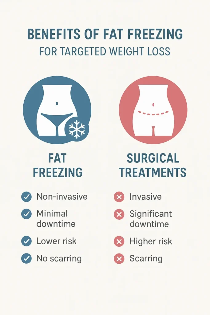 graphic showing the benefits of fat freezing Uttoxeter