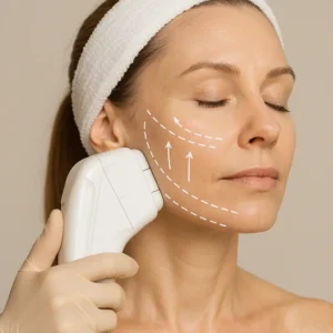 Woman having HI-FU to reduce wrinkles call LA LIPO Uttoxeter Now!