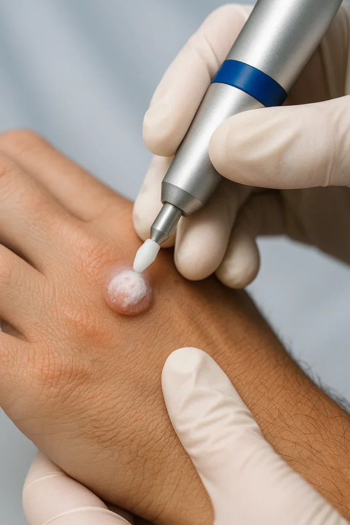 example of wart removal Uttoxeter using cryopen