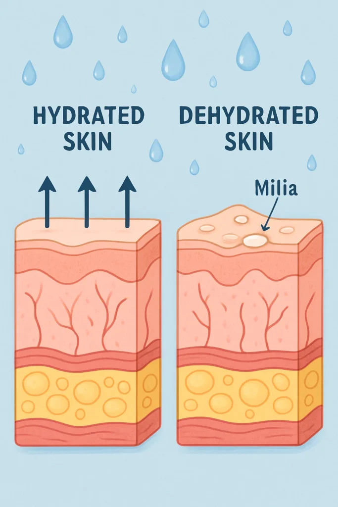 The importance of hydration and milia production Uttoxeter