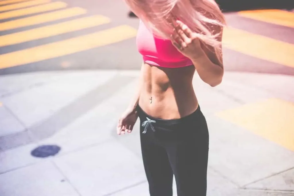 Woman with toned stomach after LA-EMS Body Sculpting Treatment Uttoxeter
